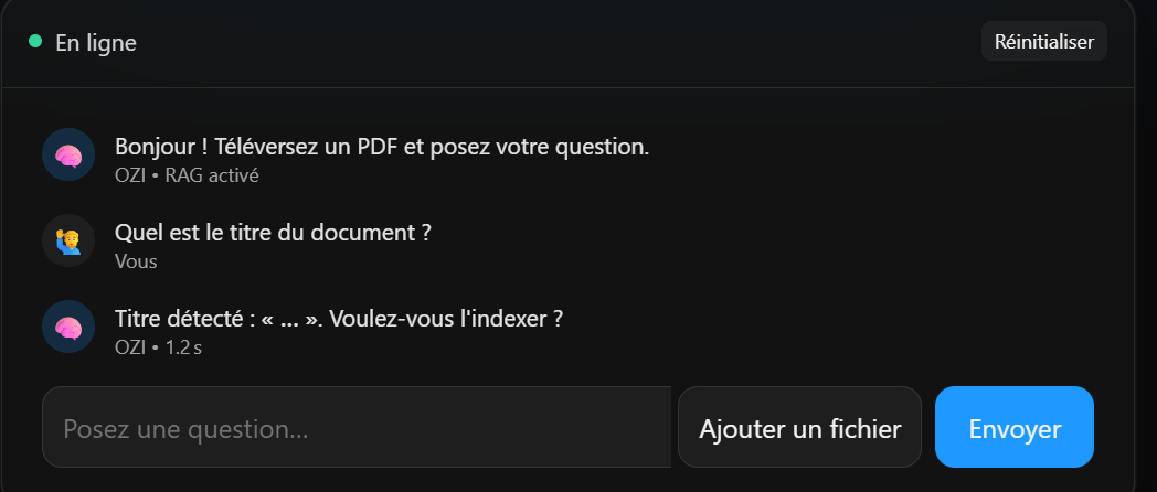Assistant IA OZI avec RAG et intégration web